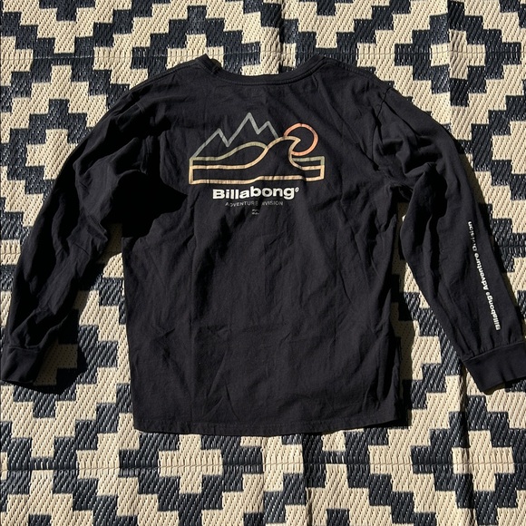 Billabong Other - Billabong Men’s Organic Cotton Black Long Sleeve w/Mountain Design + Logo
